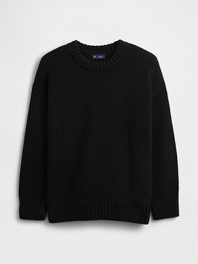 100% Cotton Black Crewneck Sweater